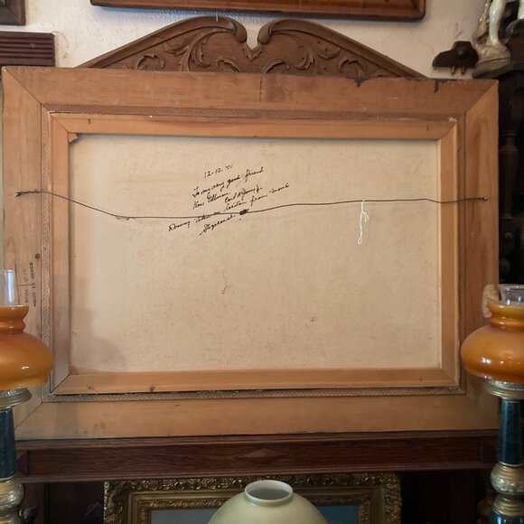 Vintage Oil Painting American Texas Artist Cecil Young Stagecoach Old Wild West - Picture 5 of 6